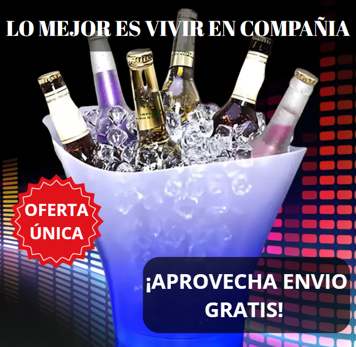 HIELERA CON LUZ Y PARLANTE BLUETOOTH