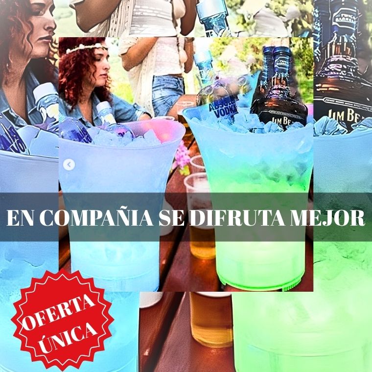 HIELERA CON LUZ Y PARLANTE BLUETOOTH