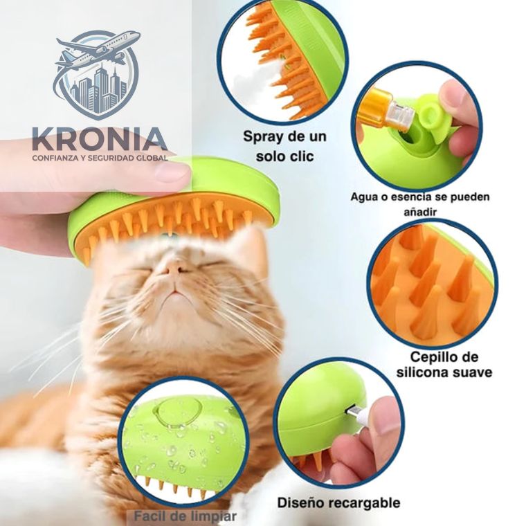 🐾Cepillo Vapor Multifuncional De Mascota