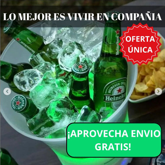 HIELERA CON LUZ Y PARLANTE BLUETOOTH